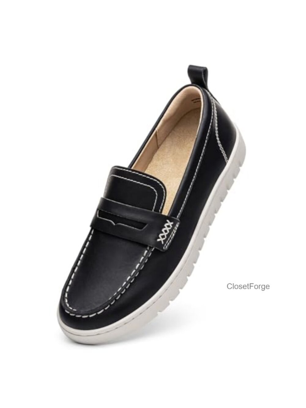 KORDAL Women's Classic Penny Loafers Leather Slip On Comfortable Work Walking